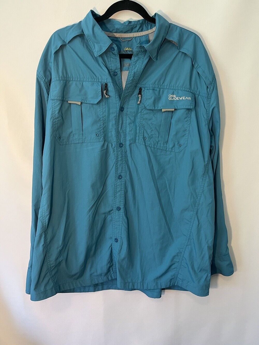 Columbia PFG Fishing Shirt Mens L Button Down Blue Long Sleeve Vented Outdoor